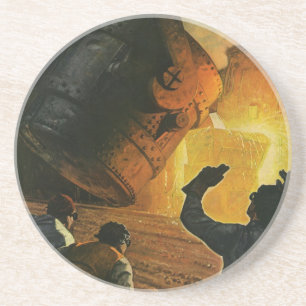 Vintage Business, Steel Manufacturing Industry Coaster