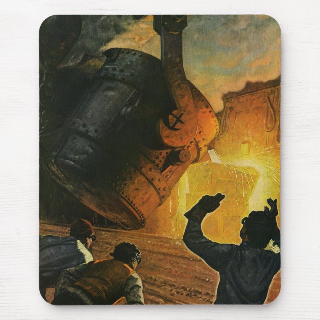 Vintage Business, Steel Manufacturing Industry Mouse Pad (Front)