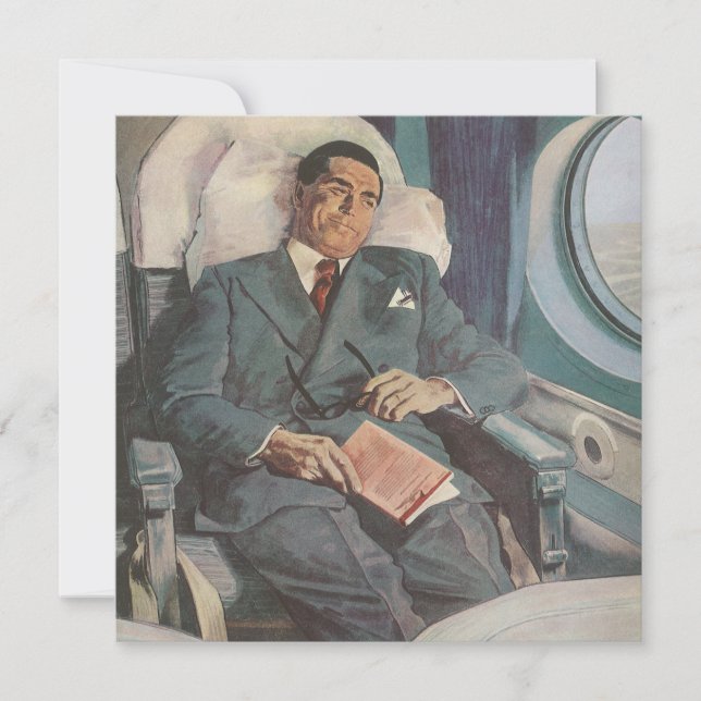 Vintage Business Travel, Reading on the Aeroplane (Front)
