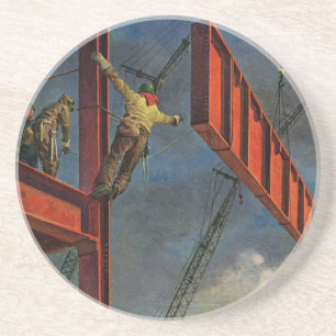 Vintage Business, Workers on Steel Construction Coaster