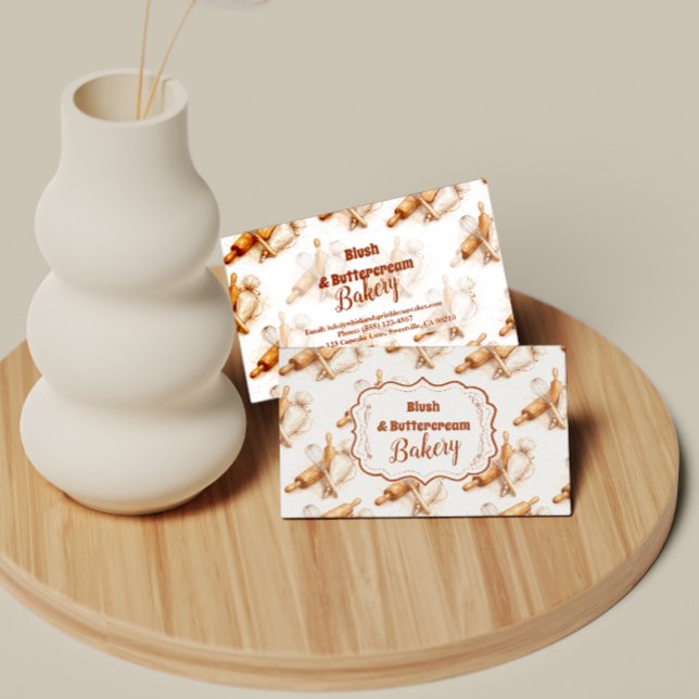 Vintage Buttercream Bakery Branding Business Card (Creator Uploaded)