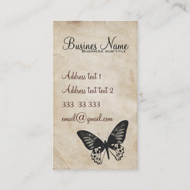 VINTAGE BUTTERFLIE Business Card (Front)