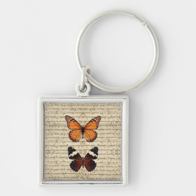 Vintage butterflies collection key ring (Front)