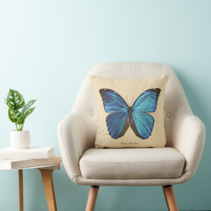 Vintage Butterflies Entomology Reversible Pillow