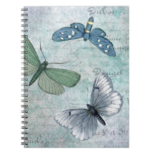 Vintage Butterflies French Grunge Notebook