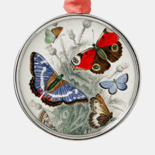 Vintage Butterflies Metal Ornament