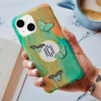 Vintage Butterflies Pattern with Monogram