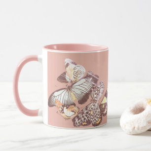 Vintage Butterflies Pink Mug