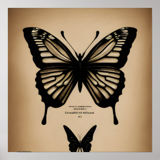 Vintage Butterflies Poster