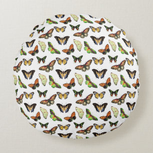 Vintage Butterflies Round Cushion
