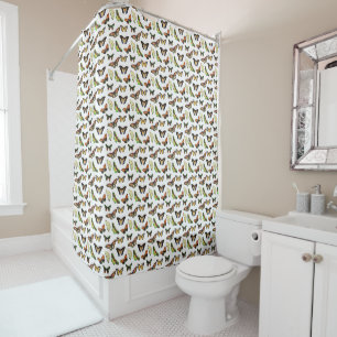 Vintage Butterflies Shower Curtain