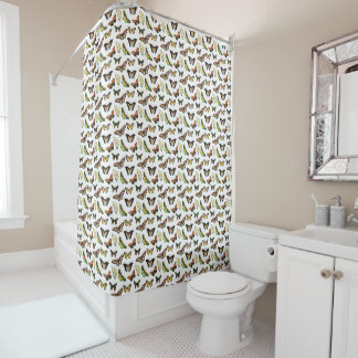 Vintage Butterflies Shower Curtain