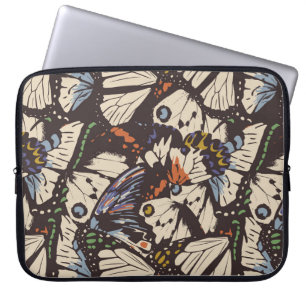 Vintage butterflies surface pattern. Colourful, t Laptop Sleeve