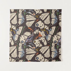 Vintage butterflies surface pattern. Colourful, t Tapestry