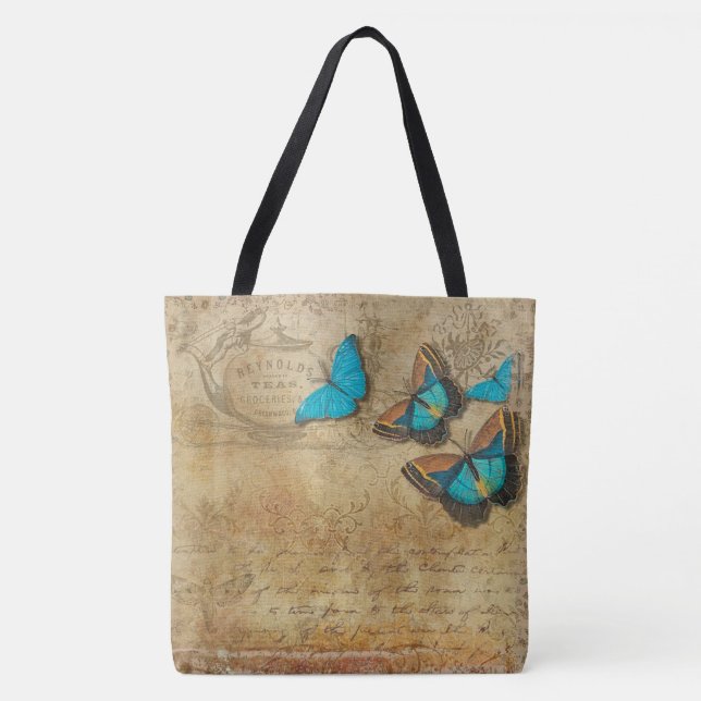 Vintage Butterflies Tote Bag (Front)