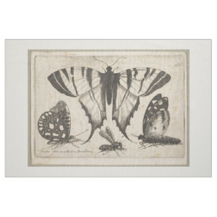 Vintage Butterflies Wasp Insect Tapestry (01) Fabric