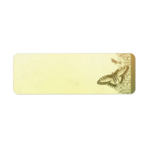 vintage butterflies wedding address labels