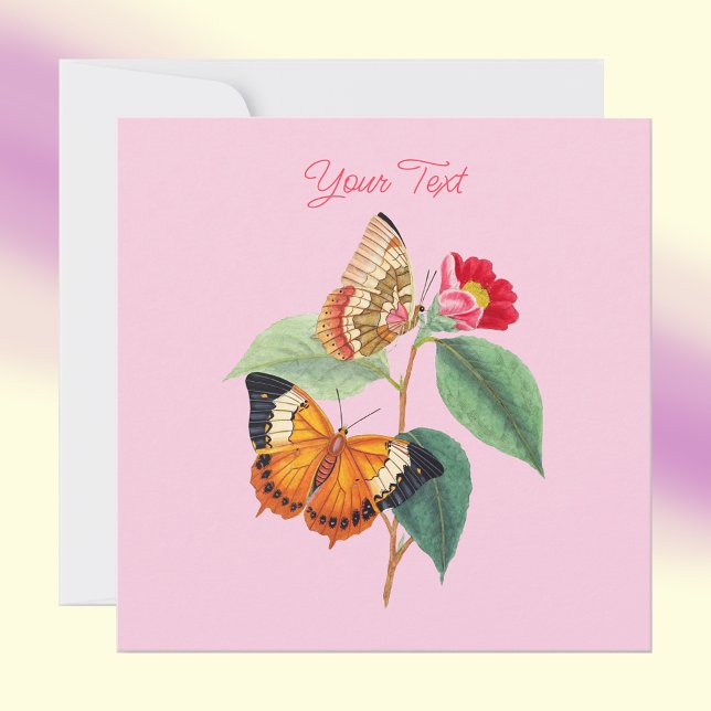Vintage Butterflies, Your Text & Message Invitation (Creator Uploaded)