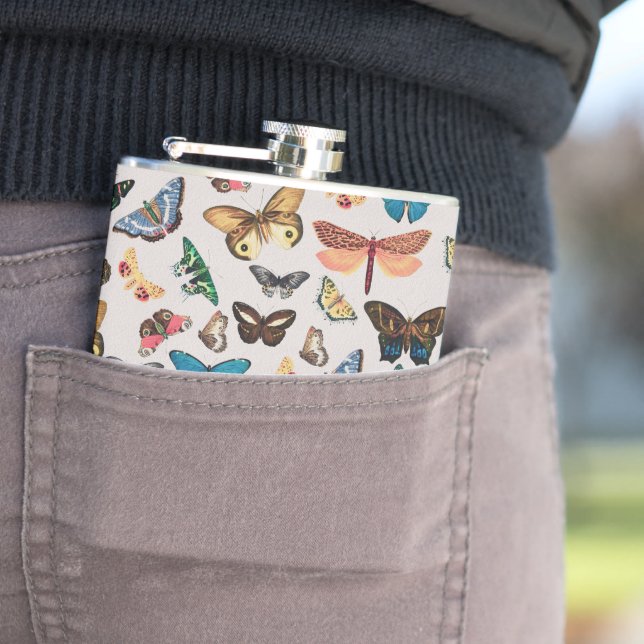 Vintage butterfly Aesthetic Hip Flask (In Situ)
