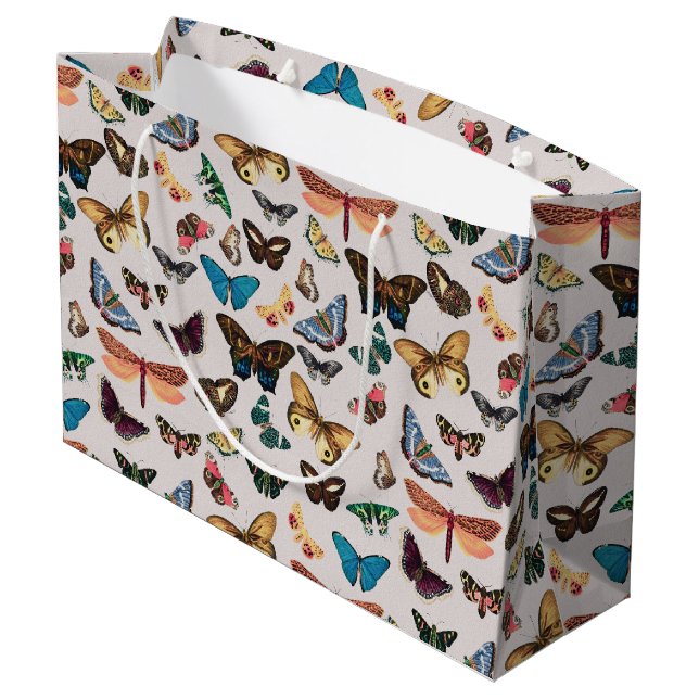 Vintage butterfly Aesthetic Large Gift Bag (Back Angled)