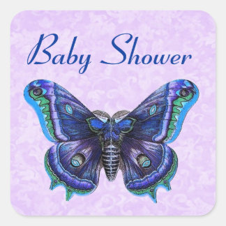 Vintage Butterfly Baby Shower Favour or Seal