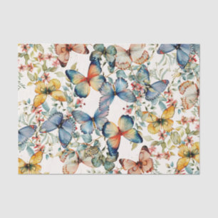 Vintage Butterfly Beautiful Cream Decoupage  Tissue Paper