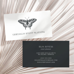 Vintage Butterfly   Black and White Business Card