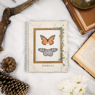 Vintage Butterfly Botanical Flower Illustrations Notebook
