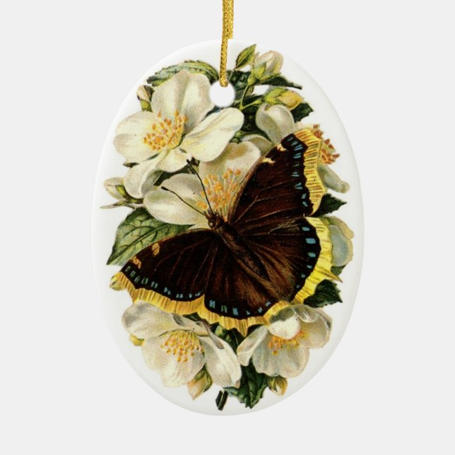 Vintage Butterfly Christmas Tree Ornament (Front)