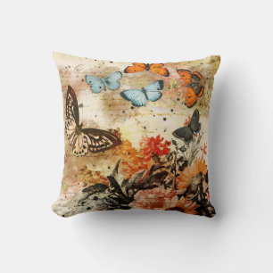 Vintage Butterfly Collage Cushion