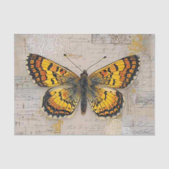 Vintage Butterfly Collage Tissue Paper (Front)