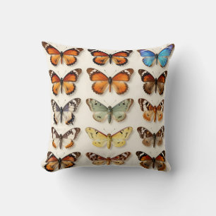Vintage Butterfly Collection Grid Display Cushion