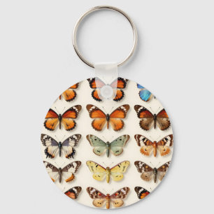 Vintage Butterfly Collection Grid Display Key Ring