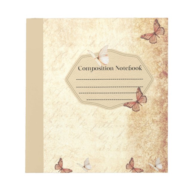 vintage butterfly composition notebook notepad (Front)