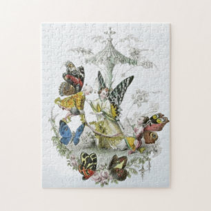 Vintage Butterfly Fairies Jigsaw Puzzle