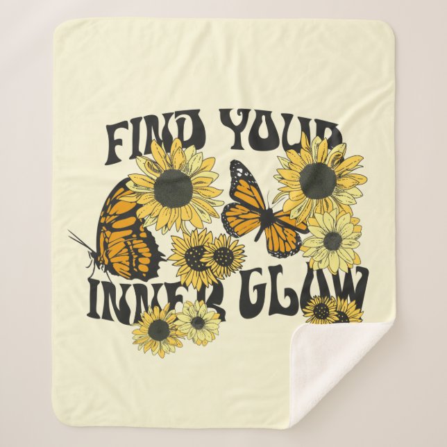 Vintage Butterfly | Find Your Inner Glow Sherpa Blanket (Front)