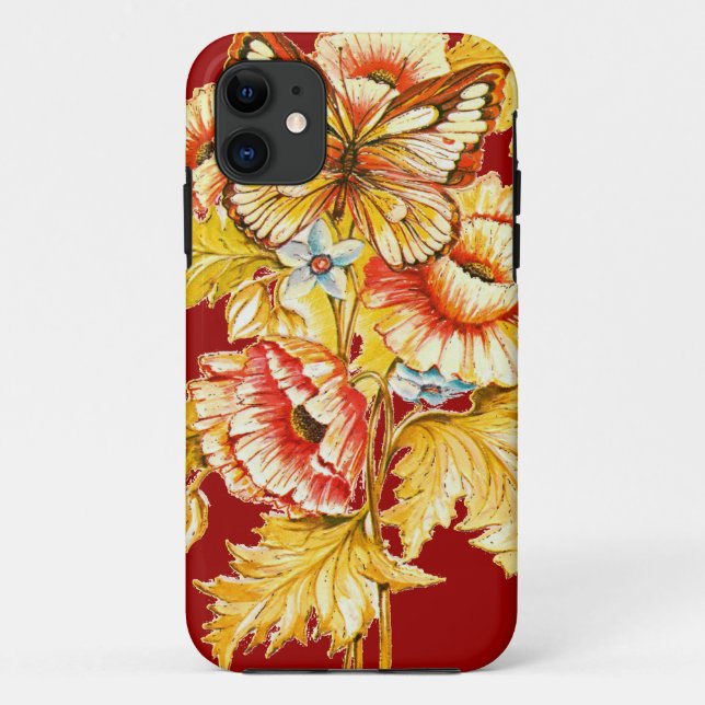 Vintage Butterfly & Flowers Case-Mate iPhone Case (Back)