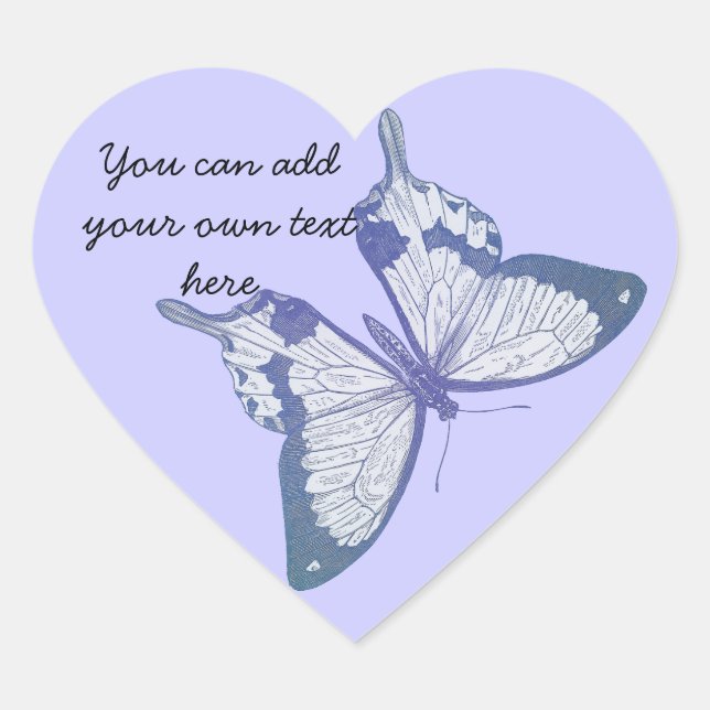 Vintage Butterfly Heart Stickers (Front)