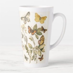 Vintage Butterfly, Moth and Caterpillars Latte Mug