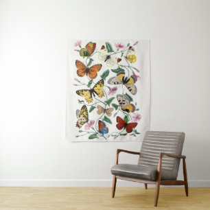 Vintage Butterfly & Moth by Paul Gervais Tapestry