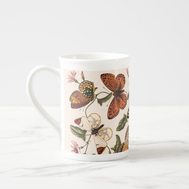 Vintage Butterfly & Moth Giant Coffee Mug (Left)