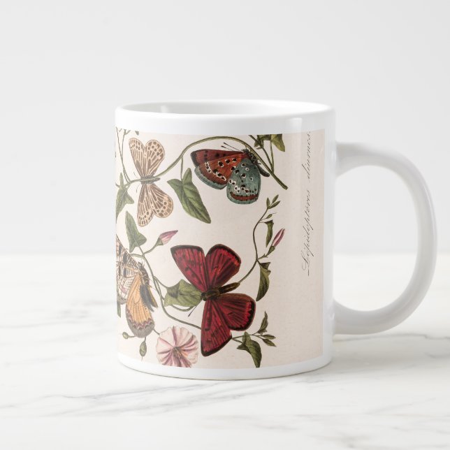 Vintage Butterfly & Moth Large Coffee Mug (Right)