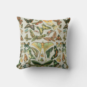 Vintage Butterfly Moth Pattern Print Cushion