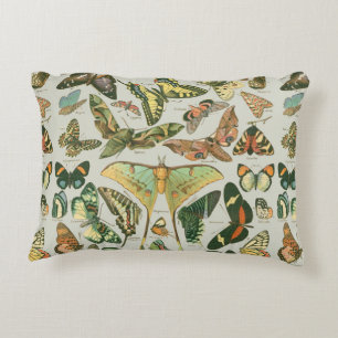 Vintage Butterfly Moth Pattern Print Decorative Cushion