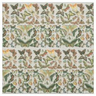 Vintage Butterfly Moth Pattern Print Fabric
