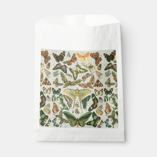 Vintage Butterfly Moth Pattern Print Favour Bag (Front)