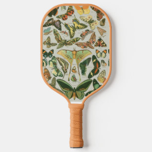 Vintage Butterfly Moth Pattern Print Pickleball Paddle