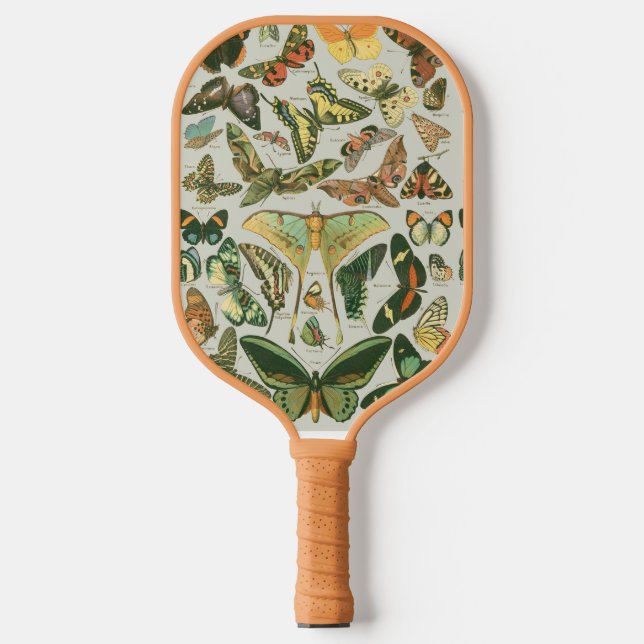 Vintage Butterfly Moth Pattern Print Pickleball Paddle (Front)