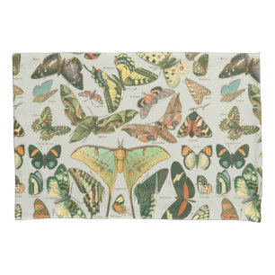 Vintage Butterfly Moth Pattern Print Pillowcase