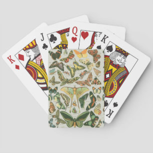 Vintage Butterfly Moth Pattern Print Playing Cards